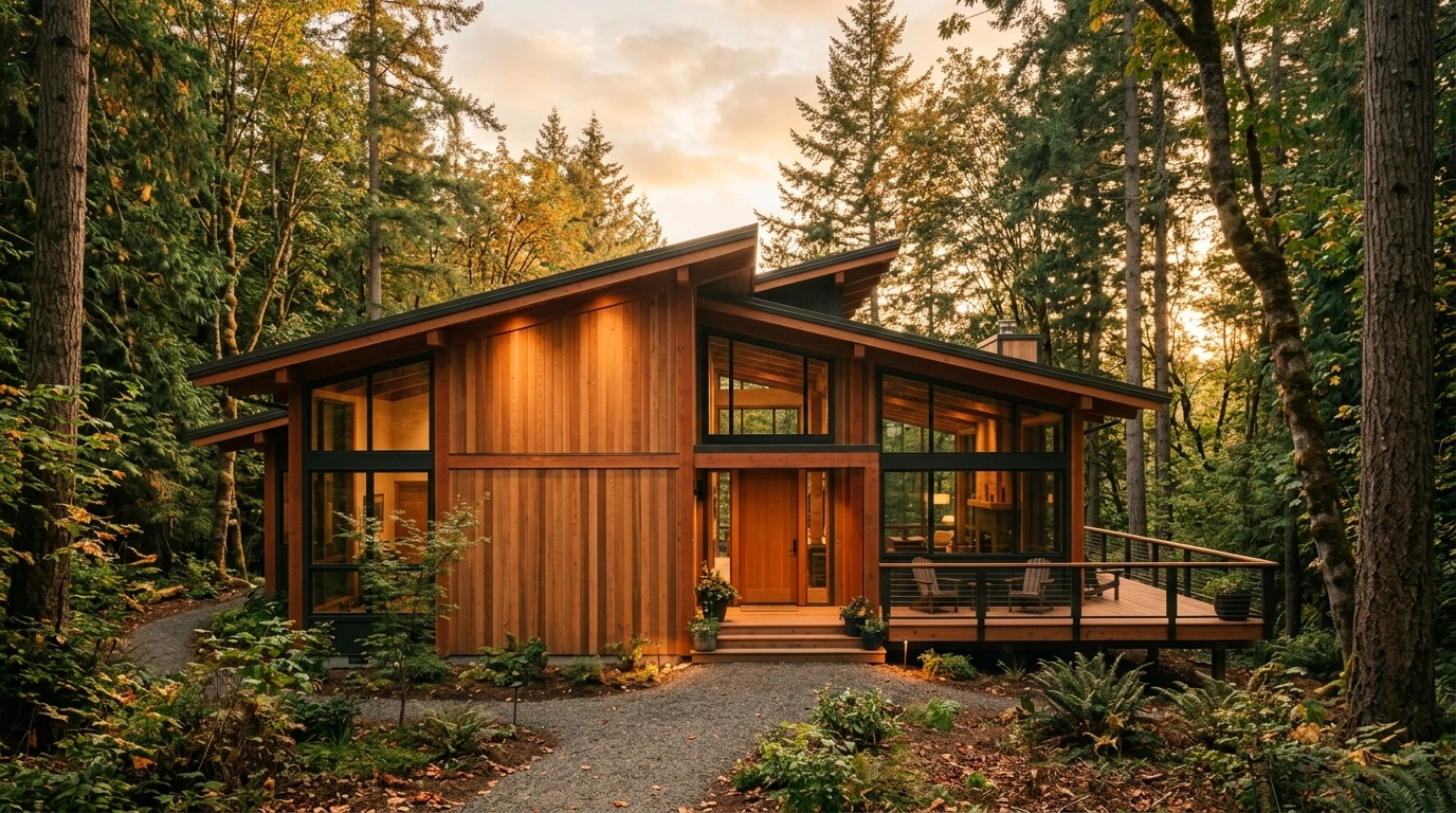 Maison à ossature bois contemporaine