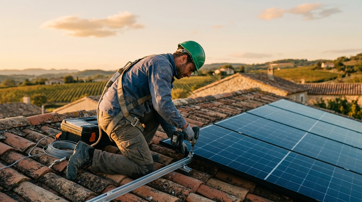 Installation de panneaux photovoltaïques sur toiture
