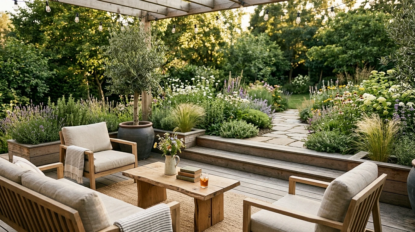 Terrasse bois et aménagement de jardin